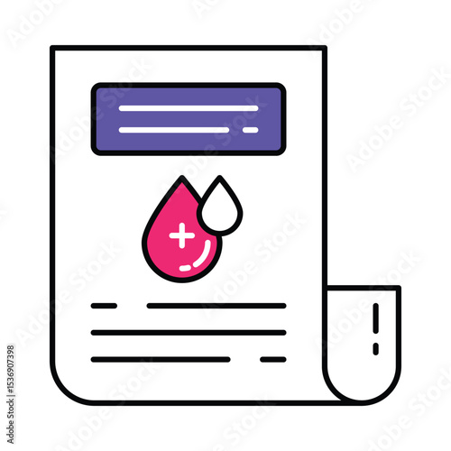Health Report Vector Filled outline illustration style icon. EPS 10 