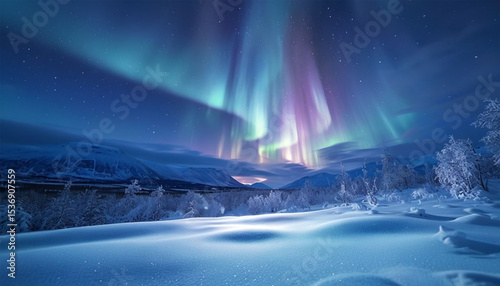 Fototapeta Naklejka Na Ścianę i Meble -  winter landscape with snow