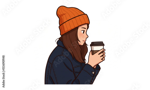 girl with a cup of coffee