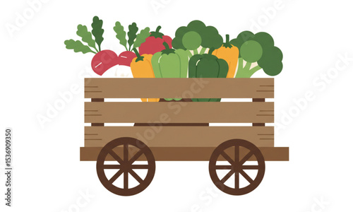 wheelbarrow with vegetables 