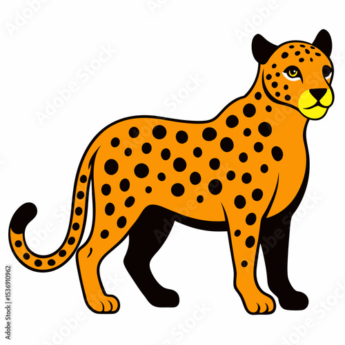 Jaguar on white background 