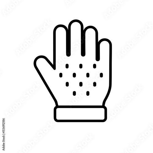Grooming glove with dots – represents pet hair removal or massage, outline icon