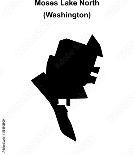 Moses Lake North (Washington) blank outline map