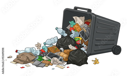 Trash can illustration