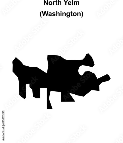 North Yelm (Washington) blank outline map