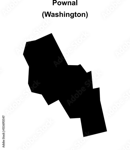 Pownal (Washington) blank outline map