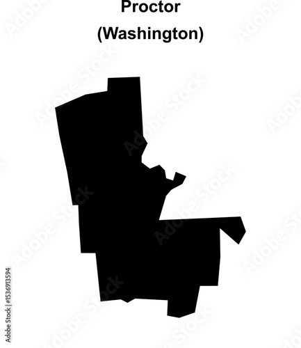 Proctor (Washington) blank outline map