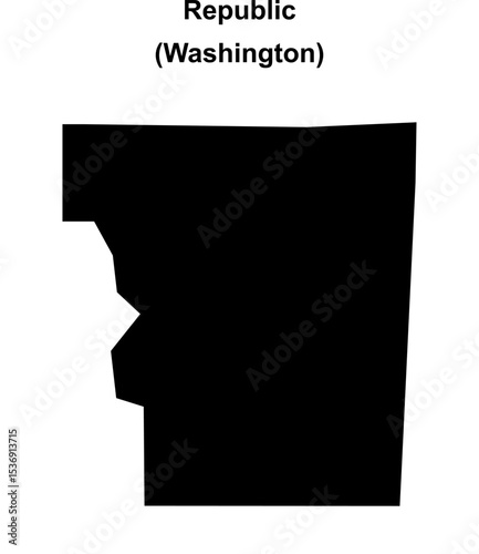 Republic (Washington) blank outline map