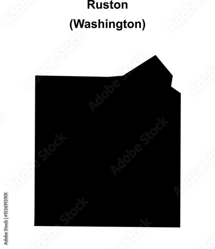 Ruston (Washington) blank outline map