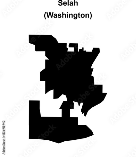 Selah (Washington) blank outline map