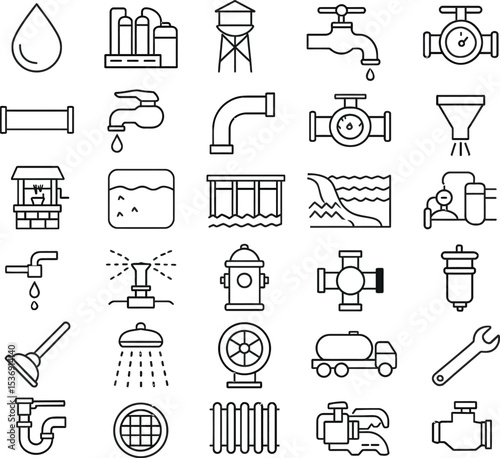 Science icon set in vector style with various symbols for web business and design uses
