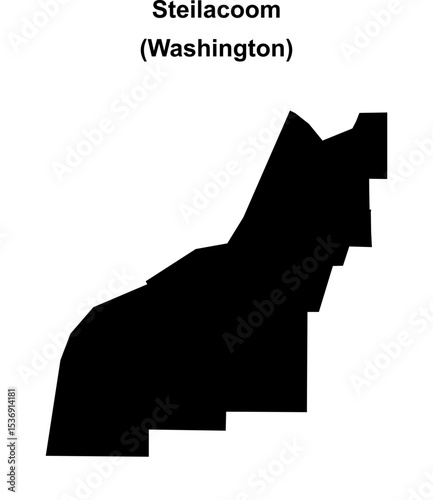 Steilacoom (Washington) blank outline map