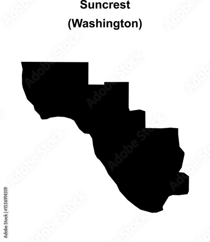 Suncrest (Washington) blank outline map