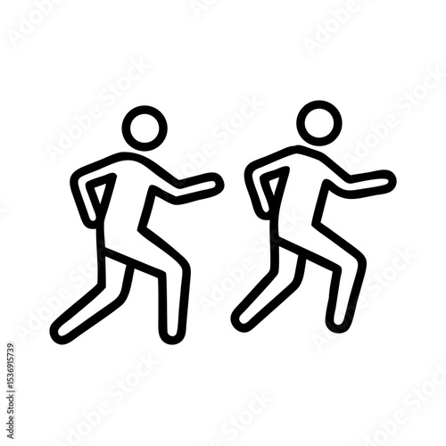 Running human silhouettes against a clean background, suggesting activity and motion