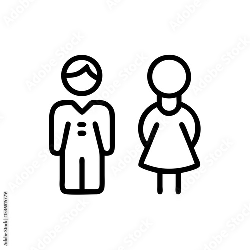 Simple yet universal, the illustration of a man and woman symbolizes inclusivity and representation