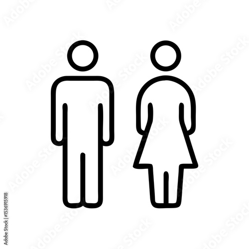 A Simple Unisex Bathroom Sign, male and female figures are next to each other