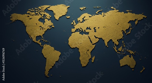Golden World Map: A Fingerprint of Global Connection