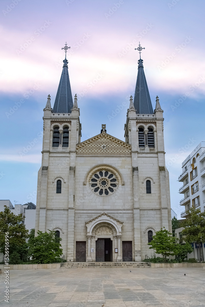 Fototapeta premium Vichy in France, thermal city, the Saint-Louis church in the center