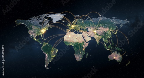 Global Network Connections: A Visual Representation of Worldwide Interconnectivity