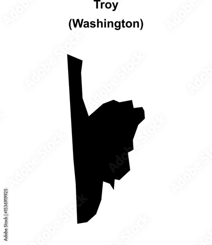 Troy (Washington) blank outline map