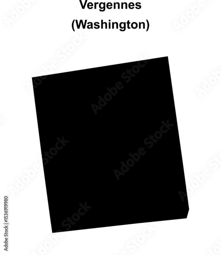 Vergennes (Washington) blank outline map