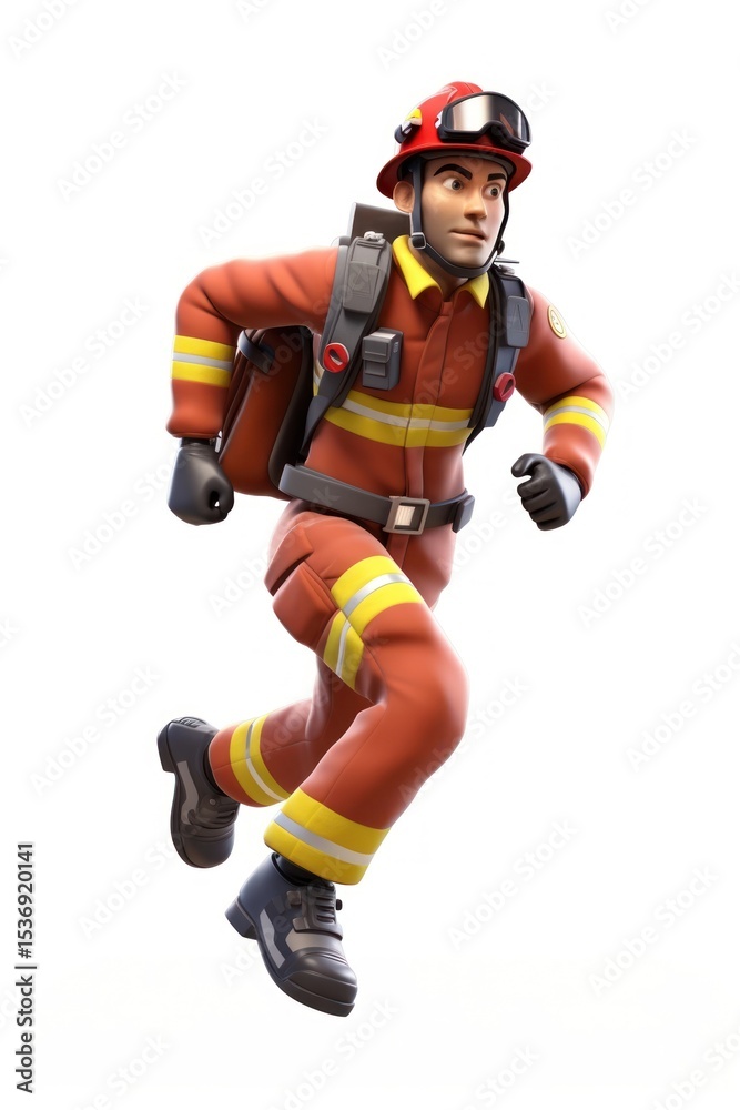 Obraz premium Firefighter cartoon helmet adult.