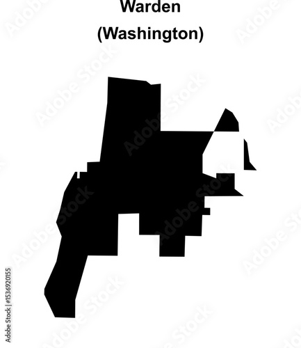 Warden (Washington) blank outline map