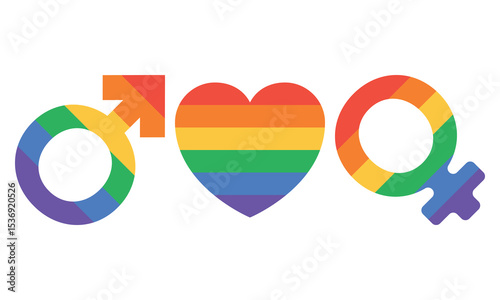 Pride Month in June. LGBTQ+. Lesbian Gay Bisexual Transgender. Celebrated annual. LGBT flag. Rainbow love concept. Human rights and tolerance. Poster, card, banner and background. Vector illustration
