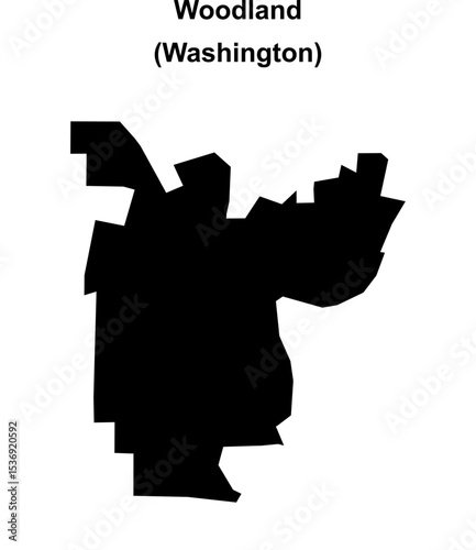 Woodland (Washington) blank outline map