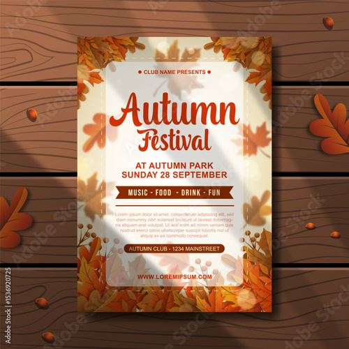 beautiful autumn festival poster invitation template