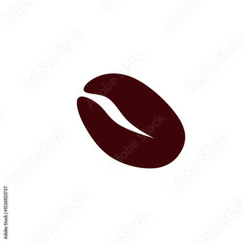 Coffee bean icon. Coffe grain seed for cafe. Black, brown, green icon isolated on white background. Simple graphic pattern. Symbol espresso, cappuccino. Abstract element drink. Vector illustration