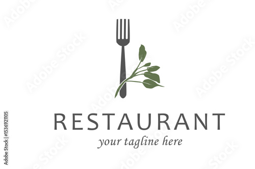 Rustic Vintage Retro Logo Spoon Fork for Natural Menu Food Kitchen Restaurant design illustration