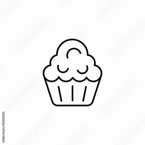 cupcake sweet icon sign vector
