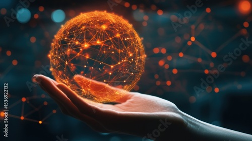 Hand holding a glowing digital sphere (1)