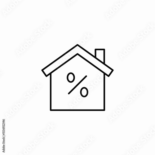 housing percent icon sign vector