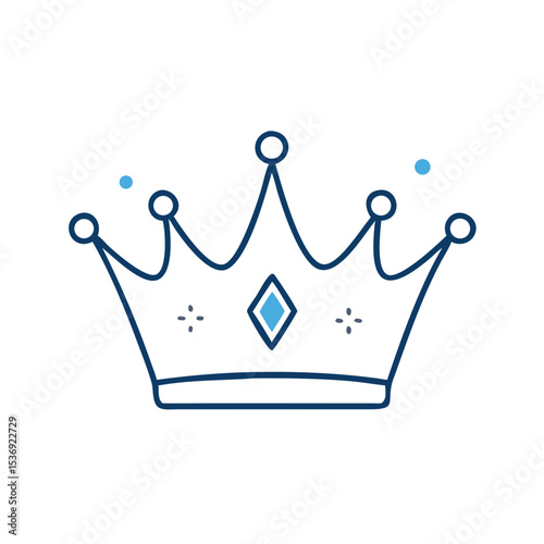 Victory crown symbol, perfect for awards, sports championships, and celebration of achievements