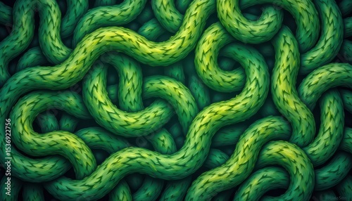 Vivid green snake skin pattern, a detailed closeup examination of reptile texture