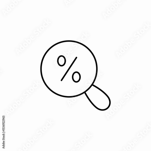 percentage search icon sign vector