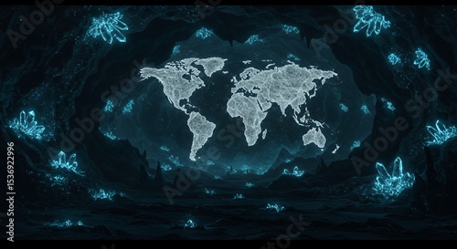 Crystalline World Map: A Digital Cave Exploration