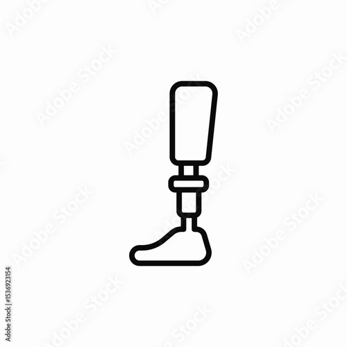 prosthetic leg icon sign vector