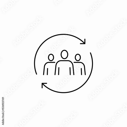 team sync icon sign vector