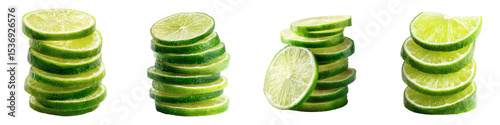 Panel kuchenny z motywem Pile of Fresh Lime Slice PNG set Transparent background