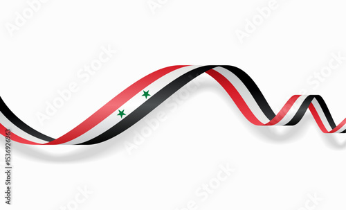 Syrian flag wavy abstract background. Vector illustration.