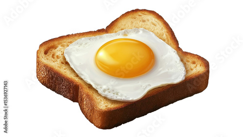 Morning delight features sunny-side up egg atop golden toast, perfect for a cozy breakfast moment that warms the soul and fuels the day ahead.