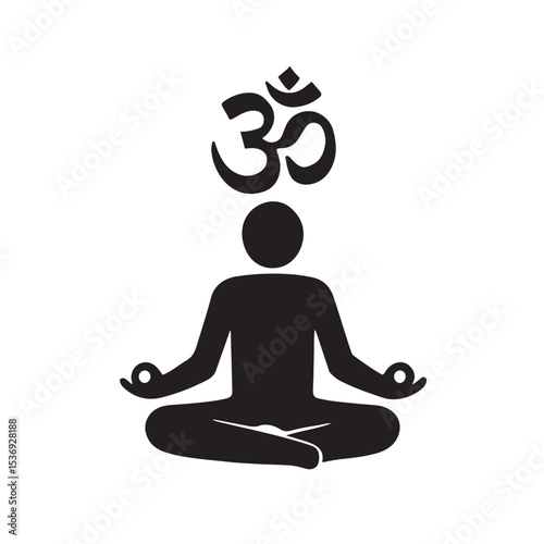 Meditation Pose with Om Symbol for Inner Peace and Balance