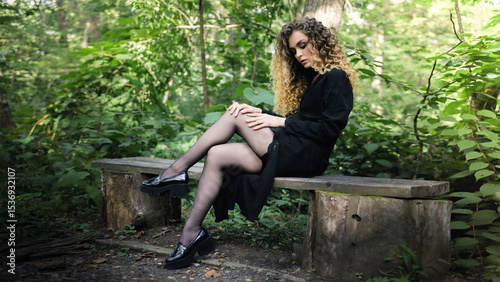 Portrait of young beautiful woman. Natural light. Shallow depth of field.