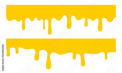 Hot cheeses flowing liquid. Yellow Cheese / Yellow dripping paint. illustration of flowing honey