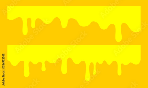Hot cheeses flowing liquid. Yellow Cheese / Yellow dripping paint. illustration of flowing honey