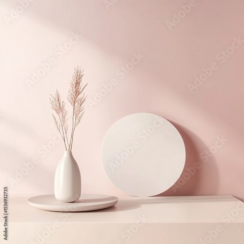 Modern product mockup on pastel background, minimalist design, blank space for text, soft light, 8K HD details, corporate aesthetic neutral tones.