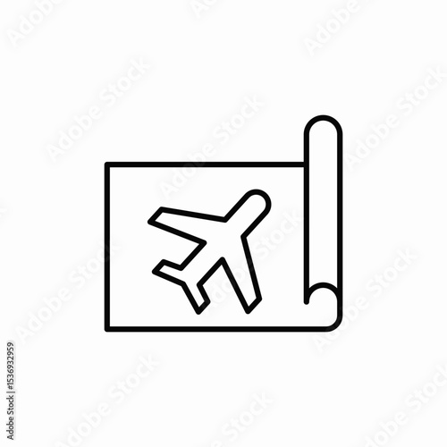 flight plan icon sign vector